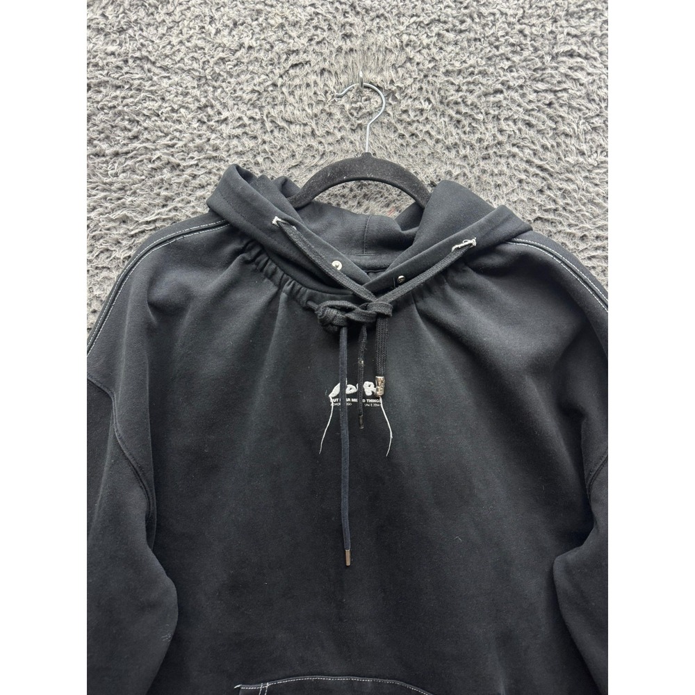 Ader Error FW2021 Embroidered Drawstring Pullover Hoodie Black Mens Size A2 - Picture 3 of 16